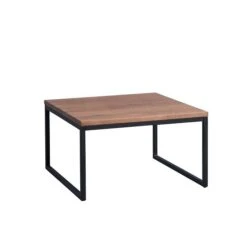 HomeTrends4You Couchtisch Ipuri 1 Eiche Massiv Braun | Gestell Metall Schwarz