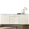 Now! No.14 By Hülsta Sideboard 4R 2 Türen 76,8x210x42 - Lack-weiß/Lack-Hochglanz-weiß