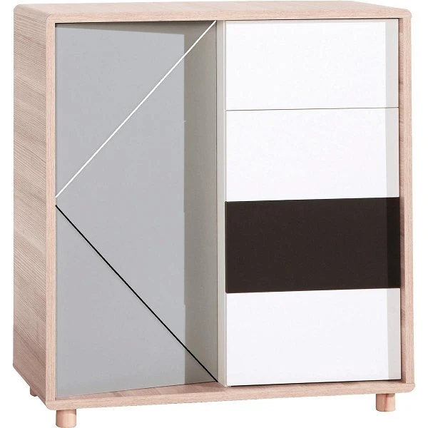 VOX Evolve Kommode Niedrig Oak/white/black/grey 3 VOX Evolve Kommode Niedrig Oak/white/black/grey