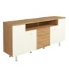 Now! Time By Hülsta Sideboard Mit Füßen 88,9x190x45 Lack-weiß/Natureiche -Bester Babyprodukte Geschäfte 4330 46200 huelsta now time 104666f4 2