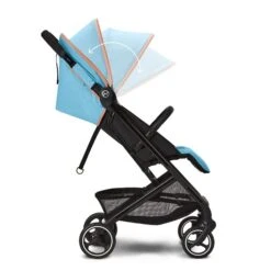 CYBEX Beezy Buggy Beach Blue - Gestell Black -Bester Babyprodukte Geschäfte cyb 22 int y270 beezy blk bebl canopy steps