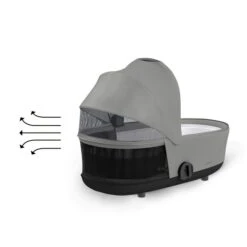 CYBEX MIOS LUX Babywanne Mirage Grey New Generation -Bester Babyprodukte Geschäfte cyb 23 int y225 mios cot migr airventilation print medium