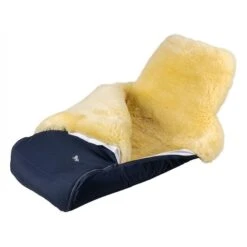 HESBA Winterfußsack DUO Premium Lammfell Natur Im Uni-Außenstoff -Bester Babyprodukte Geschäfte duo winterfusssack premium fell natur offen 3