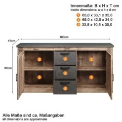 Trendteam Georgia Sideboard Tabak Eiche/Matera 9 Trendteam Georgia Sideboard Tabak Eiche/Matera -Bester Babyprodukte Geschäfte georgia wo 1735 873 48 bema t freisteller