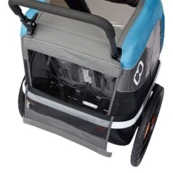 Hamax Avenida Twin Fahrradanhänger Petrol Blau Mit Federung - Inkl. Deichsel & Buggyrad -Bester Babyprodukte Geschäfte ham400010 avenida petrolblue spacious storage 1