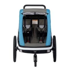 Hamax Avenida Twin Fahrradanhänger Petrol Blau Mit Federung - Inkl. Deichsel & Buggyrad -Bester Babyprodukte Geschäfte ham400010 avenida petrolblue stroller wheel front 1