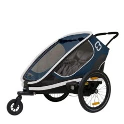 Hamax Outback Fahrradanhänger Navy Blau Inkl. Deichsel & Buggyrad -Bester Babyprodukte Geschäfte ham400030 outback reclining navy stroller 1