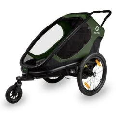 Hamax Outback One Fahrradanhänger Grün / Schwarz Inkl. Deichsel & Buggyrad 11 Hamax Outback One Fahrradanhänger Grün / Schwarz Inkl. Deichsel & Buggyrad -Bester Babyprodukte Geschäfte ham400063 hamax kinderfahrradanhaenger outback one green black rad