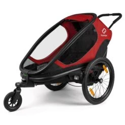 Hamax Outback Fahrradanhänger Rot/Schwarz Inkl. Deichsel & Buggyrad -Bester Babyprodukte Geschäfte ham400064 hamax outback one red black rad
