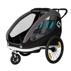 Hamax Traveller Fahrradanhänger Schwarz/Grau -Bester Babyprodukte Geschäfte hamax traveller child bike trailer black two seats bicycle stroller