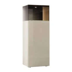 Hülsta Gentis 8R Vitrine - Hochglanz-Lack Akzent Naturstamm - 1 Tür Mit Glasfüllung -Bester Babyprodukte Geschäfte huelsta gentis 8r vitrine schmal 3