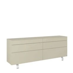 Hülsta Neo Sideboard 6 Schubkästen Hochglanzlack Grau