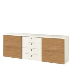 Now! Time By Hülsta Sideboard Mit Schiebetüren Natureiche/Lack-weiß -Bester Babyprodukte Geschäfte huelsta now time ntw14340 1041302f3