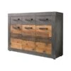Trendteam Indy Kommode 3 Schubkästen, 3 Türen Old Wood / Graphit Grau