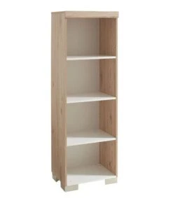 Transland Hilja Regal - 4 Offene Fächer Eiche-Bordeaux-Nachbildung/kreideweiß