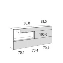 Hülsta Tetrim Sideboard 5R - Lack-Ausführung Mit Offenem Fach Und 4 Schubladen 8 Hülsta Tetrim Sideboard 5R - Lack-Ausführung Mit Offenem Fach Und 4 Schubladen -Bester Babyprodukte Geschäfte tetrim sideboard5r strich